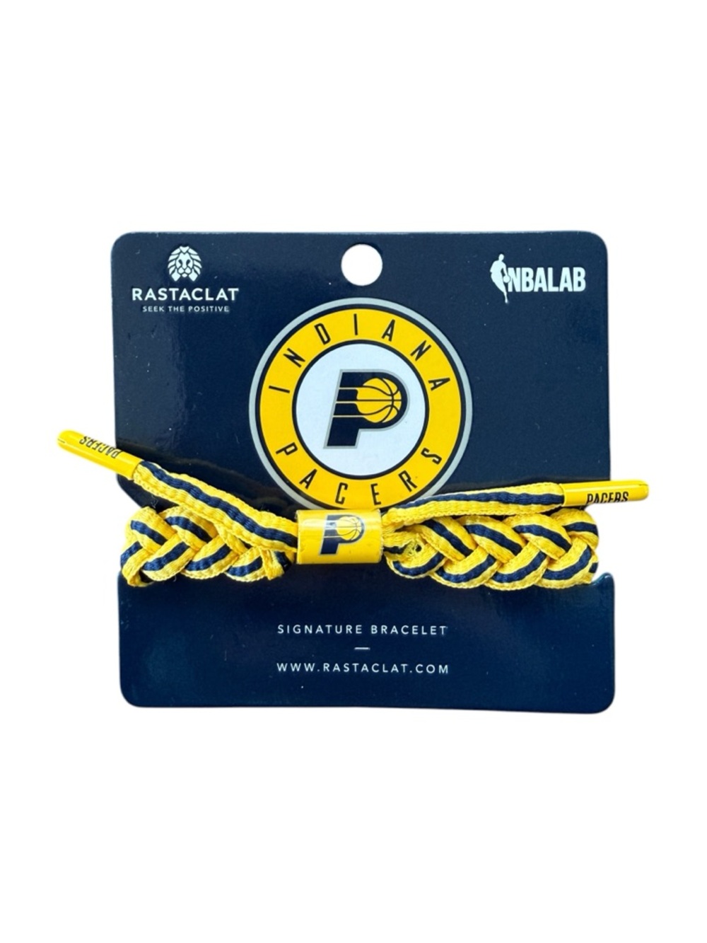Rastaclat Indiana Pacers Bracelet NBA Team Logo Yellow Blue NWT One Size